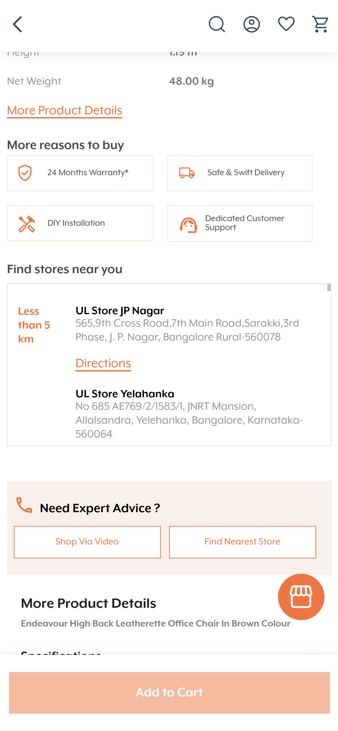 Urban Ladder — Mobile
